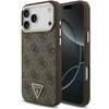 Guess PU odos 4G Strass trikampio logotipo auksinio rėmelio „MagSafe“ dėklas, skirtas „iPhone 18 Pro Max“, rudas