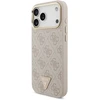 „Guess“ PU odos 4G strass trikampio logotipo auksinio rėmelio „MagSafe“ dėklas, skirtas „iPhone 18 Pro Max“, rožinis