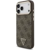 Guess PU odos 4G Strass trikampio logotipo auksinio rėmelio „MagSafe“ dėklas, skirtas „iPhone 18 Pro Max“, rudas