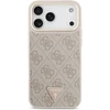 „Guess“ PU odos 4G strass trikampio logotipo auksinio rėmelio „MagSafe“ dėklas, skirtas „iPhone 18 Pro Max“, rožinis