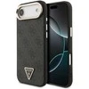 Guess PU Leather 4G Triangle Logo Gold Frame MagSafe dėklas skirtas Apple iPhone 17 Air juodos spalvos