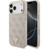 Guess PU Leather 4G Triangle Logo Gold Frame MagSafe dėklas skirtas Apple iPhone 17 Pro Max rožinės spalvos