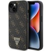 Guess 4G trikampio formos metalinis dėklas su logotipu iPhone 14/15/13 - juodas