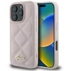 Guess Quilted Metal Logo Apple iPhone 16 Pro - dėklas telefonui rožinės spalvos