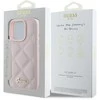 Guess Quilted Metal Logo Apple iPhone 16 Pro - dėklas telefonui rožinės spalvos