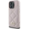 Guess Quilted Metal Logo Apple iPhone 16 Pro - dėklas telefonui rožinės spalvos