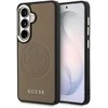 Guess PU Perforated 4G Logo Magnetic dėklas skirtas Samsung Galaxy S26 rudos spalvos