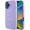 Guess Saffiano Peony Stamp MagSafe Apple iPhone 16 dėklas telefonui violetinės spalvos