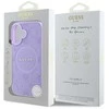 Guess Saffiano Peony Stamp MagSafe Apple iPhone 16 dėklas telefonui violetinės spalvos