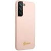 Samsung Galaxy S22 Plus Guess silikoninis dėklas Script Metal Logo (GUHCS22MLSLMGPP) light rožinės spalvos