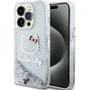 Apple iPhone 13 Pro Hello Kitty dėklas Liquid Glitter Charms Kitty Head (HKHCP13LLIKHET) sidabrinės spalvos