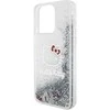Apple iPhone 15 Pro Max Hello Kitty dėklas Liquid Glitter Charms Kitty Head (HKHCP15XLIKHET) sidabrinės spalvos