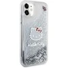 Hello Kitty HKHCN61LIKHET Apple iPhone 11 / Xr 6.1″ sidabrinis kietas dėklas Liquid Glitter Charms Kitty Hea