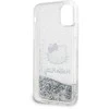 Hello Kitty HKHCN61LIKHET Apple iPhone 11 / Xr 6.1″ sidabrinis kietas dėklas Liquid Glitter Charms Kitty Hea