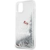 Hello Kitty HKHCN61LIKHET Apple iPhone 11 / Xr 6.1″ sidabrinis kietas dėklas Liquid Glitter Charms Kitty Hea