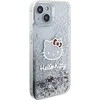 Hello Kitty HKHCP15SLIKHET Apple iPhone 15 /14 / 13 6.1" sidabro spalvos kietas dėklas su skystų blizgučių pakabukais rinkinys