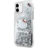 Apple iPhone 11 Hello Kitty dėklas Liquid Glitter Charms Kitty Head (HKHCN61LIKHET) sidabrinės spalvos