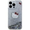 Hello Kitty HKHCP15XLIKHET Apple iPhone 15 Pro Max 6.7″ sidabrinis kietas dėklas Liquid Glitter Charms Kitty