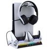 iPega P5S006 daugiafunkcis įkrovimo RGB stovas su aušinimu, skirtas PS5 Slim Baltas