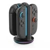 iPega SW2051 Charger Dock with RGB for JoyCon Controllers Nintendo Switch 2 juodos spalvos