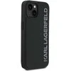 Karl Lagerfeld 3D Rubber Glitter Logo Apple iPhone 15 dėklas telefonui juodos spalvos