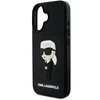 Karl Lagerfeld 3D Rubber Ikonik Apple iPhone 16 dėklas telefonui juodos spalvos