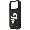 Karl Lagerfeld 3D Rubber Karl and Choupette dėklas skirtas Apple iPhone 17 Pro juodos spalvos