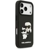 Karl Lagerfeld 3D Rubber Karl and Choupette dėklas skirtas Apple iPhone 17 Pro juodos spalvos