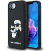 Karl Lagerfeld 3D Rubber Karl and Choupette dėklas skirtas Apple iPhone 16e juodos spalvos