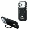 Karl Lagerfeld arl Lagerfeld PU Grained K&CH Heads Ring Stand Magsafe dėklas skirtas iPhone 18 Pro Max juodos spalvos