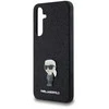 Samsung Galaxy A35 5G Karl Lagerfeld dėklas Fixed Glitter Ikonik Logo Metal Pin (KLHCSA35GKNPSK) juodos spalvos
