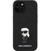 Karl Lagerfeld KLHCP15SGKNPSK Apple iPhone 15/ 14 / 13 6.1″ juodos spalvos kietas dėklas Fixed Glitter Ikonik Log