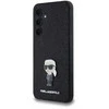 Samsung Galaxy A35 5G Karl Lagerfeld dėklas Fixed Glitter Ikonik Logo Metal Pin (KLHCSA35GKNPSK) juodos spalvos