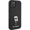 Karl Lagerfeld KLHCP15SGKNPSK Apple iPhone 15/ 14 / 13 6.1″ juodos spalvos kietas dėklas Fixed Glitter Ikonik Log