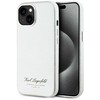 Karl Lagerfeld Grained PU Hotel RSG dėklas telefonui Apple iPhone 15 pilkos spalvos