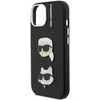 Karl Lagerfeld Grained PU K&CH Heads dėklas skirtas Apple iPhone 15 juodos spalvos