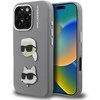 Karl Lagerfeld Grained PU K&CH Heads dėklas skirtas Apple iPhone 16 Pro Max pilkos spalvos