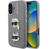 Karl Lagerfeld Grained PU K&CH Heads dėklas skirtas Apple iPhone 16 pilkos spalvos