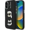 Karl Lagerfeld Grained PU K&CH Heads dėklas skirtas Apple iPhone 16 juodos spalvos