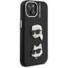 Karl Lagerfeld Grained PU K&CH Heads dėklas skirtas Apple iPhone 15 juodos spalvos