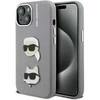 Karl Lagerfeld Grained PU K&CH Heads dėklas skirtas Apple iPhone 15 pilkos spalvos