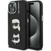 Karl Lagerfeld Grained PU K&CH Heads dėklas skirtas Apple iPhone 15 juodos spalvos