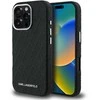 Karl Lagerfeld Grained PU Repeated Logo MagSafe dėklas skirtas Apple iPhone 16 Pro juodos spalvos