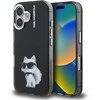 Karl Lagerfeld IML Aquarelle Choupette dėklas Apple iPhone 16 juodos spalvos