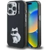 Karl Lagerfeld IML Aquarelle Choupette dėklas Apple iPhone 15 Pro juodos spalvos