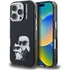 Karl Lagerfeld IML Aquarelle Karl and Choupette dėklas Apple iPhone 16 Pro juodos spalvos