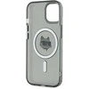 Karl Lagerfeld IML Choupette Head Metal Frame MagSafe dėklas telefonui Apple iPhone 15 juodos spalvos