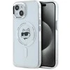 Karl Lagerfeld IML Choupette Head Metal Frame MagSafe dėklas telefonui Apple iPhone 15 skaidrus