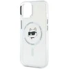 Karl Lagerfeld IML Choupette Head Metal Frame MagSafe dėklas telefonui Apple iPhone 15 skaidrus