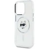 Karl Lagerfeld KLHMP15LHLSCHH Apple iPhone 15 Pro 6.1″ baltos spalvos kietas dėklas IML Metal Choupette Head MagSafe